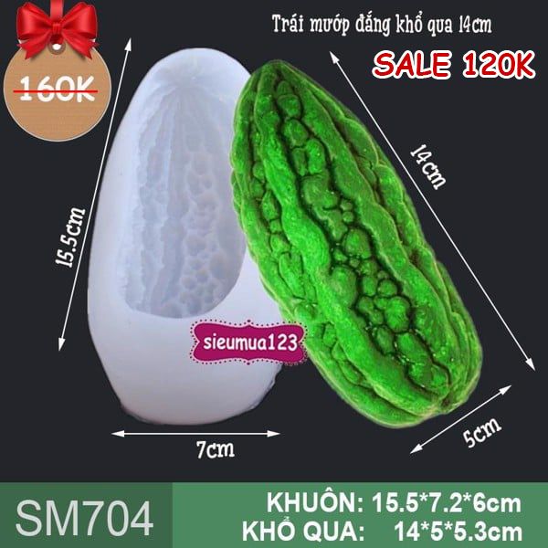 Khuôn silicon trái khổ qua mướp đắng 14cm ( SM704 )