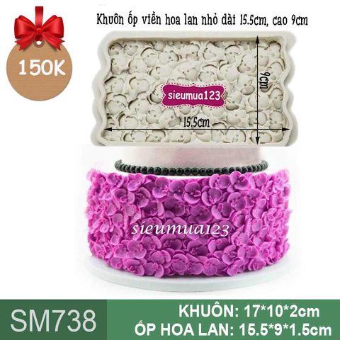 Khuôn silicon ốp viền hoa lan nhỏ 15cm ( SM738 )