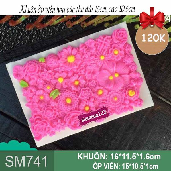 Khuôn silicon ốp viền hoa cúc thu ( SM741 )