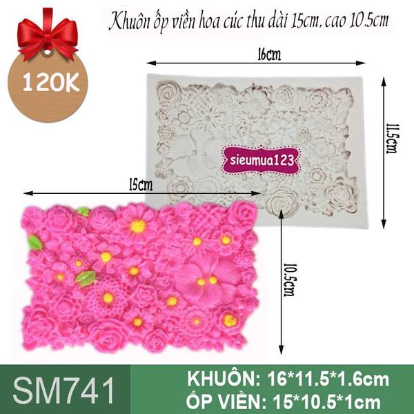Khuôn silicon ốp viền hoa cúc thu ( SM741 )