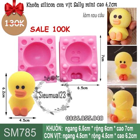 Khuôn silicon con vịt Sally cao 6,2cm ( SM785 )