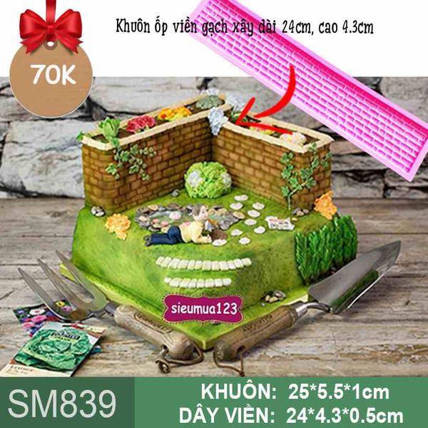 Khuôn silicon dây viền vân gạch 24cm ( SM839 )