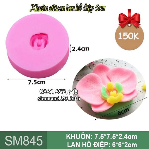 Khuôn silicon hoa lan hồ điệp 6cm ( SM845 )