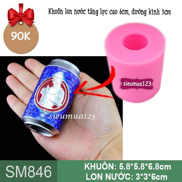 Khuôn silicon lon nước tăng lực 6cm ( SM846 )