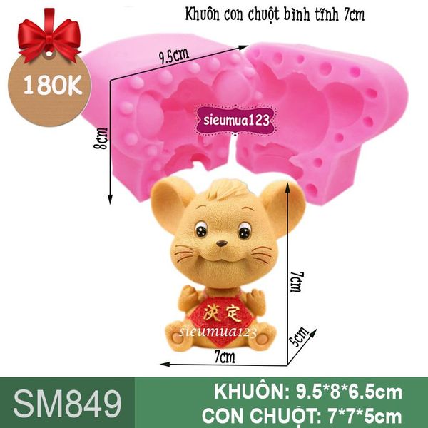 Khuôn silicon con chuột bình tĩnh 7cm ( SM849 )