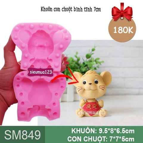 Khuôn silicon con chuột bình tĩnh 7cm ( SM849 )