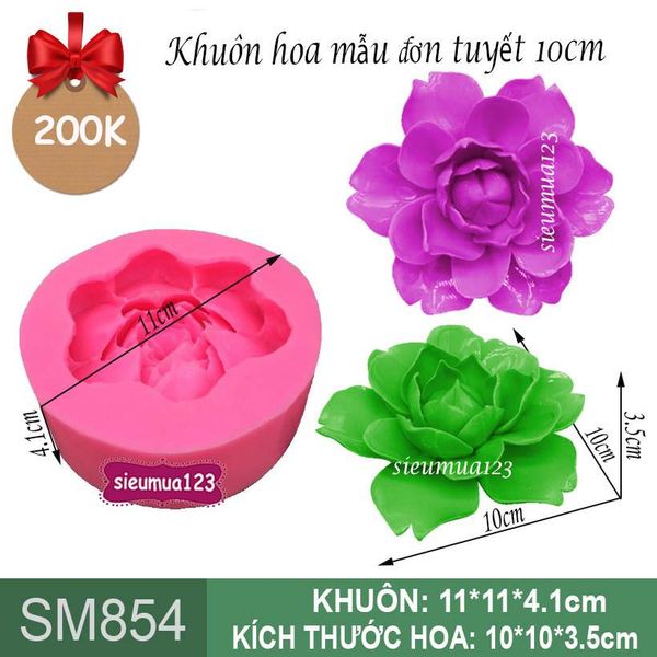 Khuôn silicon hoa mẫu đơn tuyết  10cm ( SM854 )