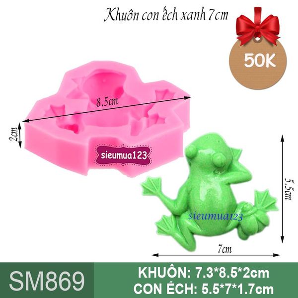Khuôn rau câu silicon con ếch xanh 7cm ( SM869 )