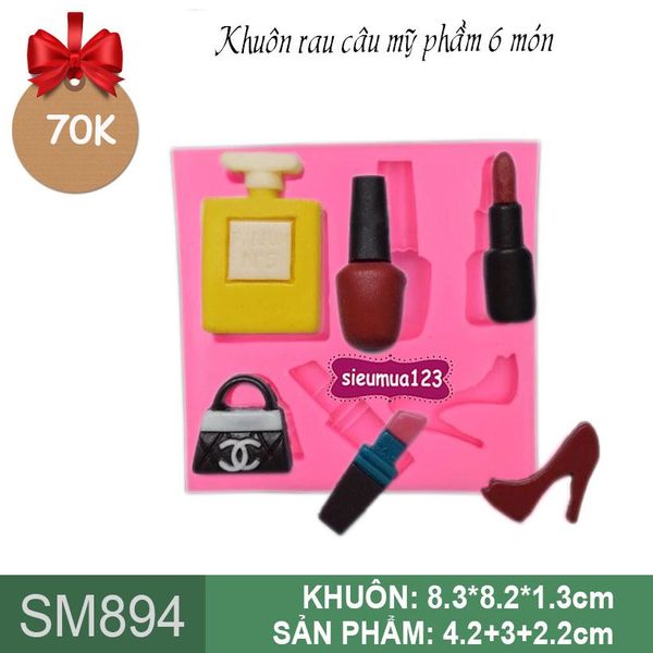 Khuôn rau câu silicon mỹ phẩm 6 món ( SM894 )
