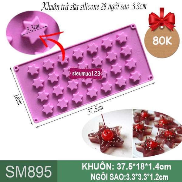 Khuôn trà sữa silicon 28 ngôi sao 3,3cm ( SM895 ) CÒN VÀI CÁI