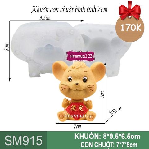 Khuôn silicon con chuột bình tĩnh 7cm ( SM915 )