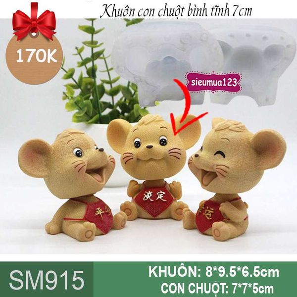 Khuôn silicon con chuột bình tĩnh 7cm ( SM915 )