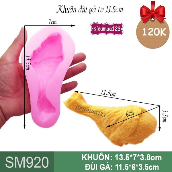 Khuôn rau câu silicon đùi gà to 11,5cm ( SM920 )