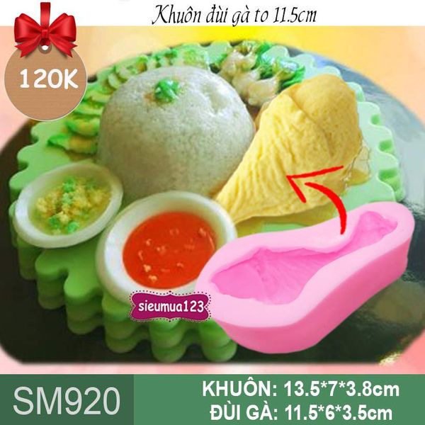 Khuôn rau câu silicon đùi gà to 11,5cm ( SM920 )