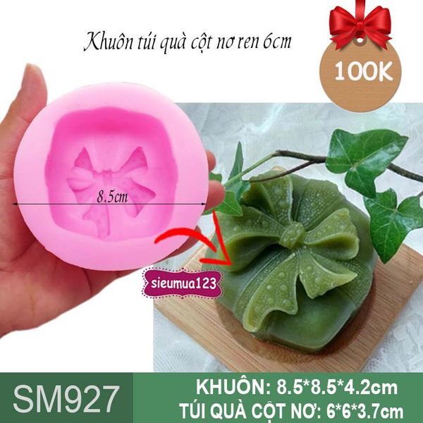 Khuôn silicon gói quà cột nơ ren 6cm ( SM927 )