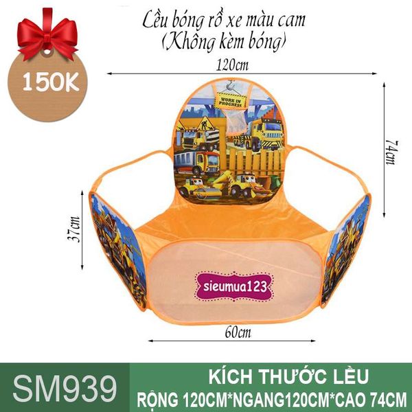 Lều bóng rổ xe màu cam cho bé ( SM939 ) (Không Kèm Bóng)