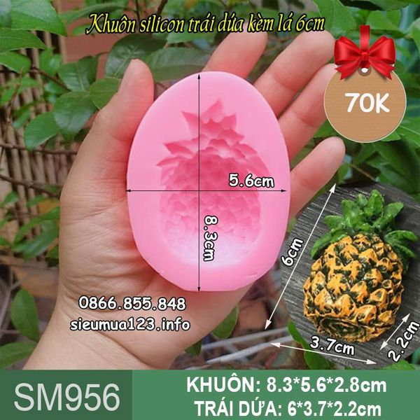 Khuôn silicon trái dứa kèm lá 6cm ( SM956 )