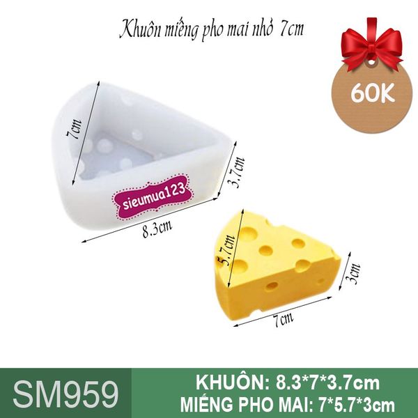 Khuôn rau câu silicon phô mai nhỏ 7cm ( SM959 ) sale