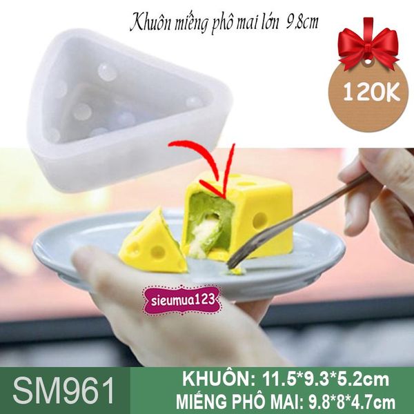 Khuôn rau câu silicon phô mai lớn 9,8cm ( SM961 ) khuôn to