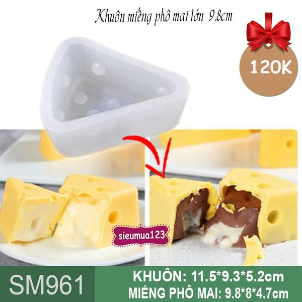 Khuôn rau câu silicon phô mai lớn 9,8cm ( SM961 ) khuôn to