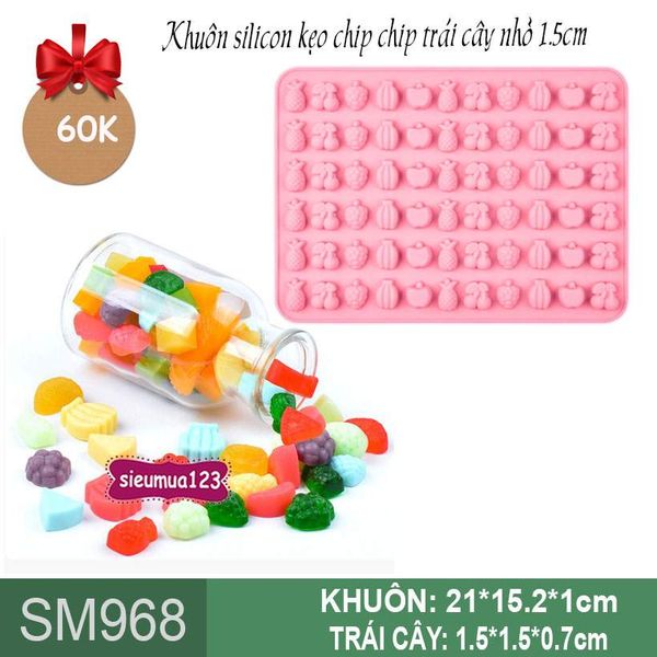 Khuôn silicon kẹo chip chip trái cây nhỏ 1,5cm ( SM968 )