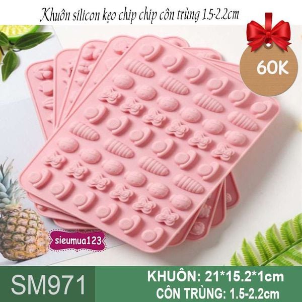 Khuôn silicon kẹo chip chip côn trùng 1.5-2,2cm ( SM971 )