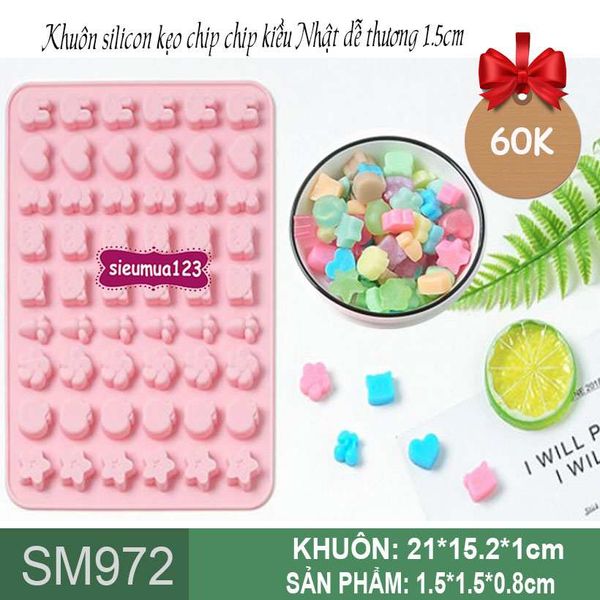Khuôn silicon kẹo chip chip kiểu Nhật dễ thương 1,5cm ( SM972 )