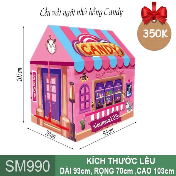Lều vải ngôi nhà hồng Candy ( SM990 ) (Không Kèm Bóng)