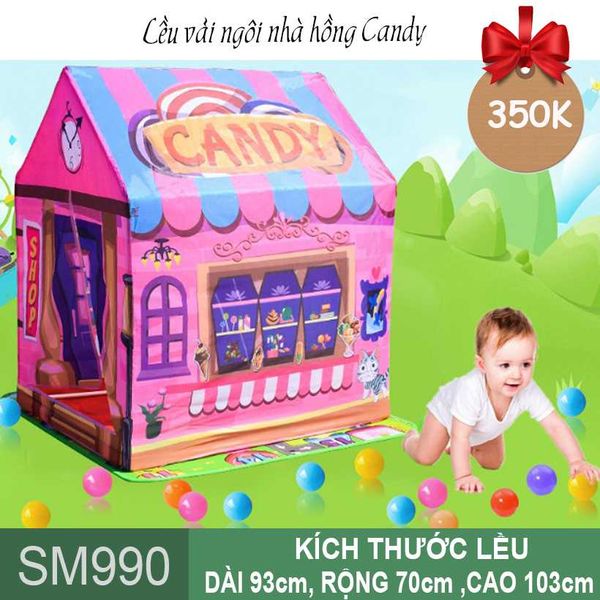 Lều vải ngôi nhà hồng Candy ( SM990 ) (Không Kèm Bóng)