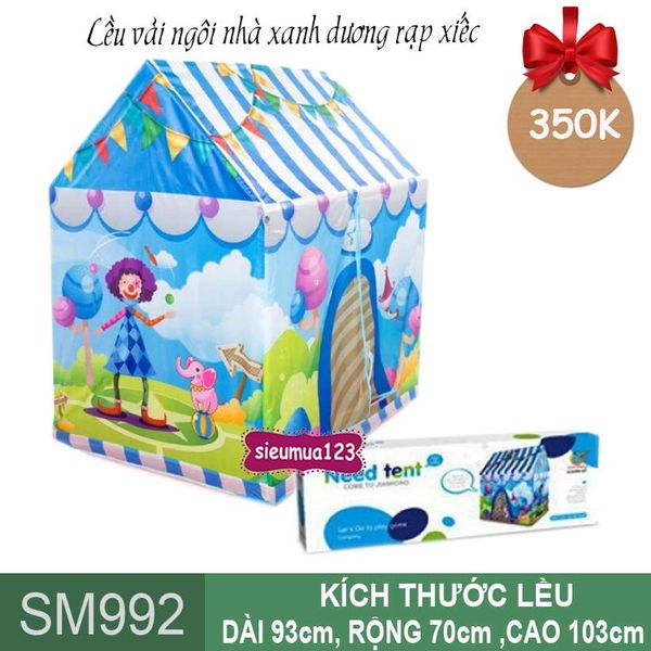 Lều vải ngôi nhà xanh dương rạp xiếc ( SM992 ) (Không Kèm Bóng)