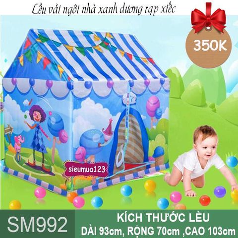 Lều vải ngôi nhà xanh dương rạp xiếc ( SM992 ) (Không Kèm Bóng)