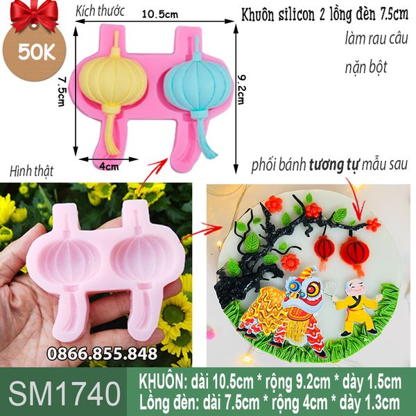 Khuôn silicon 2 lồng đèn Tết ( SM1740 )