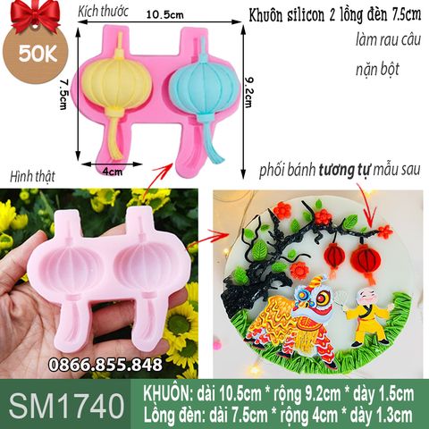 Khuôn silicon 2 lồng đèn Tết ( SM1740 )