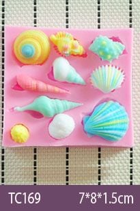 Khuôn silicon hải sản : con sò con ốc nhỏ từ 1cm - 4cm ( TC169 )