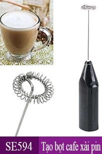 1 Cây Tạo Bọt Cafe , Đánh Trứng Màu Đen Xài Pin ( Tặng Kèm 2 Cục Pin AA ) ( SM1521 )