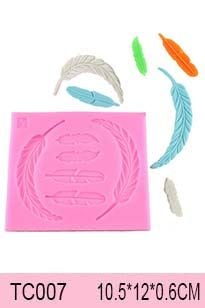 Khuôn Silicon làm Fondant 6 Lông Vũ Mỏng Dài 8cm ( TC007 )