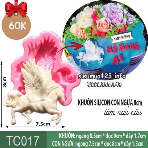 Khuôn silicon làm rau câu Con Ngựa Có Cánh Bay 8cm ( TC017 )