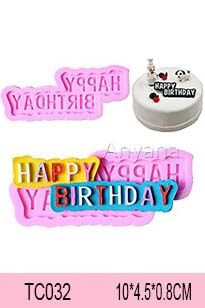 Khuôn Silicon Làm Fondant Chữ Happy Birthday Nét Nhuyễn 9cm ( TC032 )