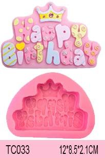 Khuôn Silicon Làm Rau Câu 4d Chữ Happy Birthday Vương Miện 10cm ( TC033 )