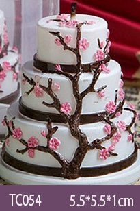 Khuôn Silicon Làm Fondant Hoa Đào Và Cành Lá Nhỏ Xíu ( TC054 )