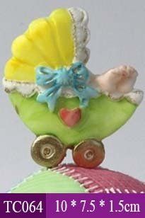 Khuôn silicon làm rau câu xe nôi có nơ cho bé ( TC064 )