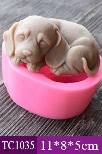 Khuôn silicon con chó nằm ngủ 9cm ( TC1035 )