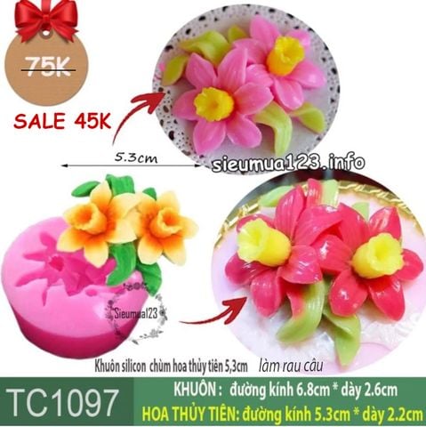 Khuôn silicon chùm hoa thủy tiên 5,3cm ( TC1097 )
