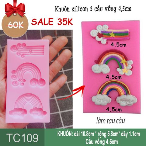 Khuôn silicon làm rau câu 3 cầu vồng 4,5cm ( TC109 )