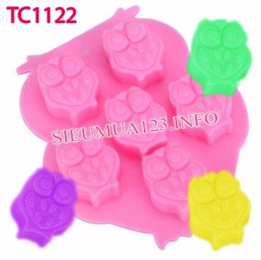 Khuôn silicon 6 con chim cú mèo 3,5cm ( TC1122 ) SALE OFF