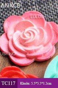 Khuôn silicon hoa hồng cánh tròn mỏng 4,5cm ( TC117 )