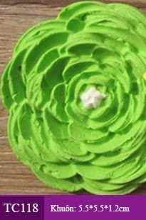 Khuôn silicon hoa hồng nhiều cánh mỏng 5cm ( TC118 )