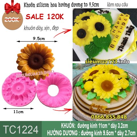 Khuôn silicon hoa hướng dương to 9,5cm ( TC1224 )