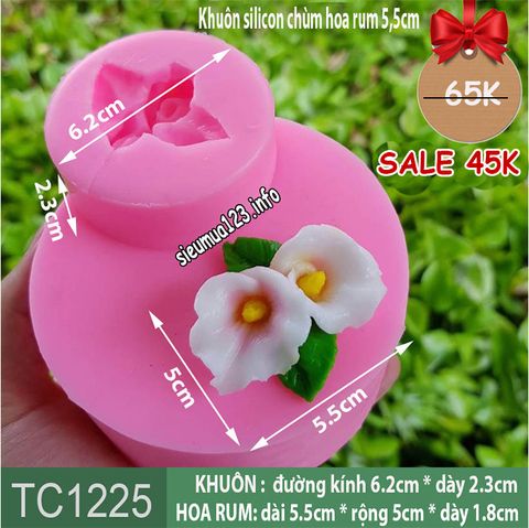 Khuôn silicon chùm hoa rum kèm lá 5,5cm ( TC1225 )