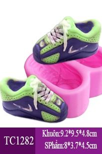 Khuôn silicon đôi giày bé trai cột dây Nike 8cm ( TC1282 )